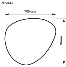 Lustro o nieregularnym kształcie oszlifowane podświetlane plama MOIRA LED | Różne rozmiary : Rozmiar - 70 x 51 cm