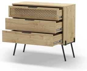 Niska komoda w dekorze dębu 90x83 cm Ecrin – Marckeric