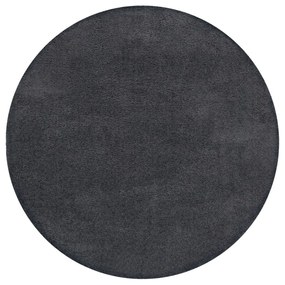 Ciemnoszary okrągły dywan z włókien z recyklingu odpowiedni do prania 180x180 cm Fluffy – Flair Rugs