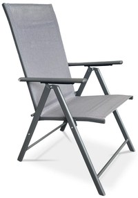 Autronic Krzesło ogrodowe metal, tekstyl, szary, AZC-S1 116 GREY