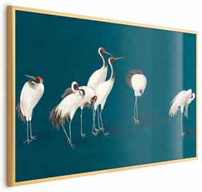 Plakat Wieczór nad stawem 60x40 cm z ramą złotą bez marginesu ARTGEIST B