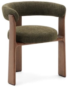 Krzesło z litego drewna jesionowego w kolorze khaki i brązowym Granite – Kave Home