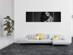 Obraz - Czarno - biały portret uwodzicielskiej kobiety (170x50 cm)
