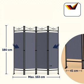 Casaria Parawan LUCCA, 163x180cm, antracytowa