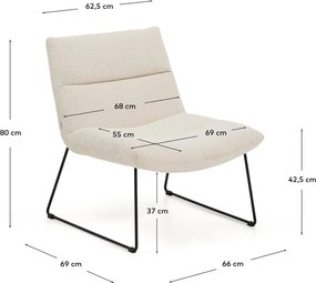 Beżowy fotel z tkaniny szenilowej Asen – Kave Home