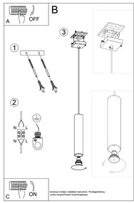 Lampa wisząca LAGOS 1 ochra czerwona SOLLUX  LIGHTING