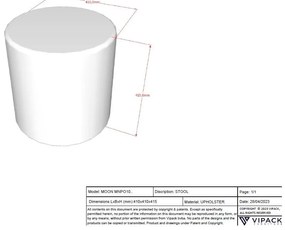 Jasnozielony puf dziecięcy z materiału bouclé MOON – Vipack