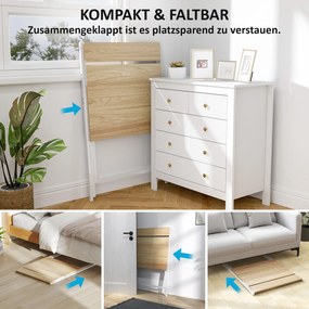 HOMCOM Biurko z podstawką pod monitor, 70 cm składane biurko komputerowe do home office, małe pomieszczenia, naturalne | Aosom PL