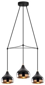 Lampa wisząca na przewodzie YILDO 3xE27/40W/230V czarna/miedziana