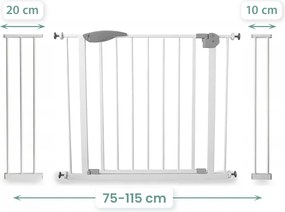 Bramka barierka zabezpieczająca na schody i drzwi biała