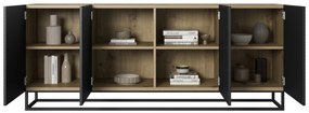 Komoda Asha 200 cm - artisan / czarny mat