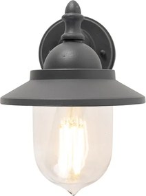 Romantyczna lampa ścienna zewnętrzna ciemnoszara - Oxford