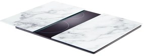 Szklane płyty ochronne MARBLE WHITE na kuchenkę – 2 sztuki, ZELLER