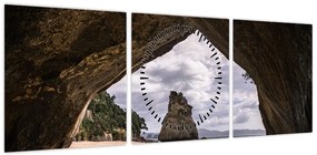 Obraz z jaskini, Nowa Zelandia (z zegarem) (90x30 cm)