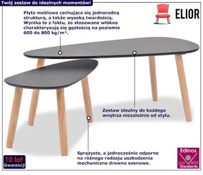 Zestaw 2 stolików kawowych z czarnym blatem Verosso