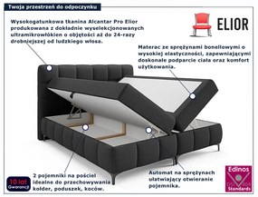 Czarne łóżko kontynentalne z pojemnikiem 5 rozmiarów N9-H77