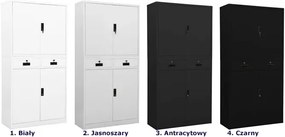 Antracytowa szafa na dokumenty na klucz - Lipsod