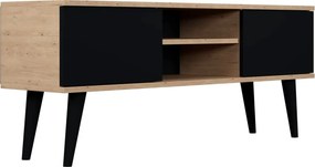 Nowoczesna szafka RTV dąb artisan + czarny D5-L61