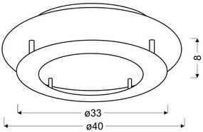 Złoty okrągły plafon sufitowy LED 40 cm - D157-Azalia