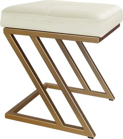 Pufa ZETA tkanina Welur loft ławka podnóżek metal : Kolor Stelaża - Złoty, Kolor tkaniny - VELVET - MG50, Typ tkaniny - Velvet