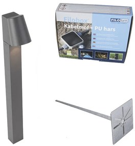 Zewnetrzna Nowoczesna stojąca lampa zewnętrzna antracytowa z diodami LED - Uma Nowoczesny Oswietlenie zewnetrzne