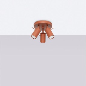 Lampa sufitowa nowoczesny Briix, stal - 3 źródło światła 4000K - L.19.5 x H.18.5 cm - ochra czerwona