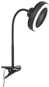 Ventilador de mesa preto com LED 2700K - Dores