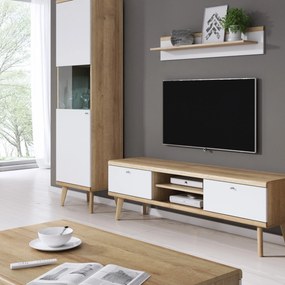 Szafka RTV stojąca PRIMARIO 160 cm do Salonu pod Telewizor - Dąb