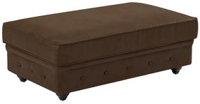 Pufa ze skrzynią z mikrofibry z efektem postarzanej skóry - CHESTERFIELD