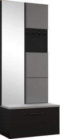 Masseno Garderoba MODULO 80,6/204/40 cm do Przedpokoju Nowoczesna Czarna