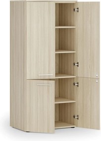 Szafa biurowa pół-drzwi PRIMO WOOD, 800 x 500 x 1781 mm, dąb naturalny