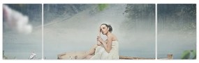 Obraz - Kobieta na łodzi (170x50 cm)