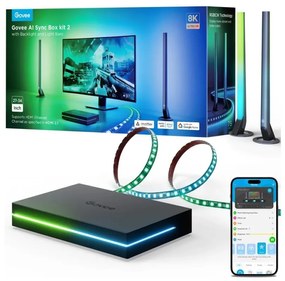 Govee - AI Sync Box Kit 2 Inteligentny zestaw oświetlenia PC 27-34" + panele LED Wi-Fi