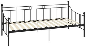 Czarne metalowe łóżko 90x200 cm - Heka