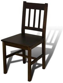 Ciemnobrązowy zestaw stół i 4 krzesła S2-F68
