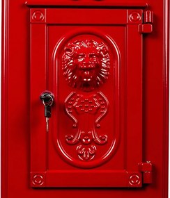 Skrzynka na listy antyczna czerwona