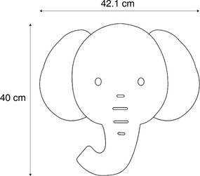 Dziecięca lampa ścienna beżowa z LED z 3-stopniowym ściemnianiem - Ellie the Elephant