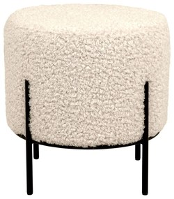 Kremowy puf z materiału bouclé Alford – House Nordic