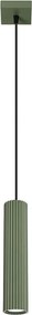 Lampa Wisząca Minimalistyczny Karbon, Aluminium - 1 Źródło - L.8 X H.118 Cm - Zielony Oliwkowy