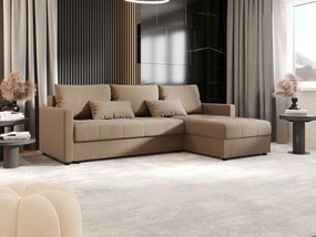 BEDANTE narożnik MOS L BIS Itaka 48 brązowy prawa z funkcją spania sofa w kształcie litery L z pojemnikiem na pościel sofa do salonu kanapa sofa rozkładana