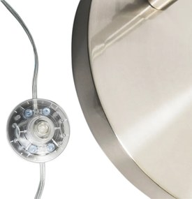 Nowoczesna łukowa lampa stojąca ze stali regulowana bez klosza