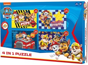 Puzzle dla dzieci 4 w 1 PSI PATROL wesoła przygoda, 19x29 cm