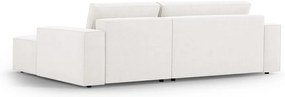 Biały rozkładany narożnik z materiału bouclé (prawostronny) Jodie – Micadoni Home