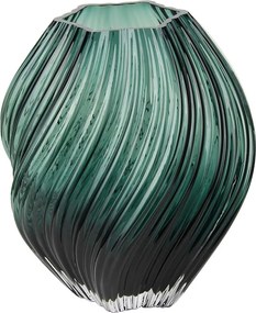 Ciemnozielony szklany ręcznie wykonany wazon (wysokość 23 cm) – House Nordic