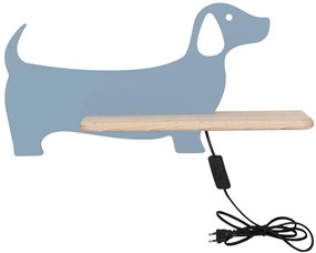 Niebieski dziecięcy kinkiet piesek z włącznikiem E1-G14