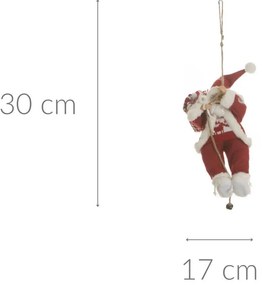 Mikołaj na linie, ozdoba, 30 cm