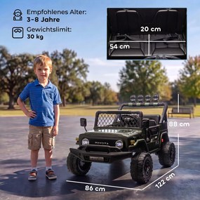 AIYAPLAY Dziecięcy samochód elektryczny TOYOTA FJ 24V zdalnie sterowany 200W silnik akumulator litowy 2-miejscowy dla 3-8 lat | Aosom PL