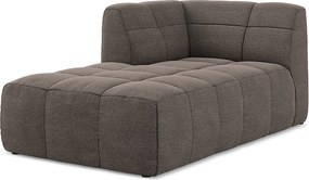 Szezlong lewostronny - z tkaniny bouclé - czekoladowy - ALOHA