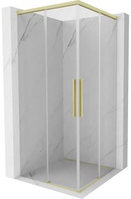 Mexen Rox Duo kabina prysznicowa rozsuwana 95 x 95 cm, transparent, złota szczotkowana - 8C2D-095-095-55-00