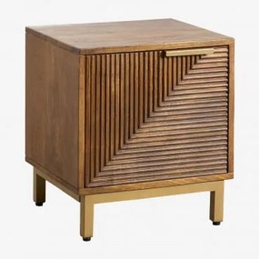 Zestaw 2 Prostokątnych Stolików Nocnych 40x35 Cm Z Drewna Mango Baty Drewno Mango - Sklum